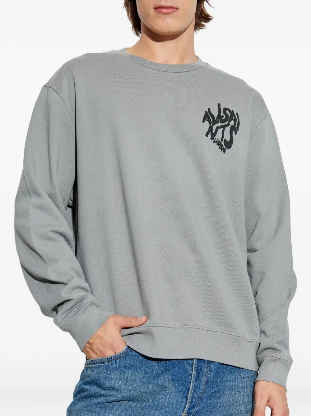 AllSaints Orlando sweater met ronde hals Grijs