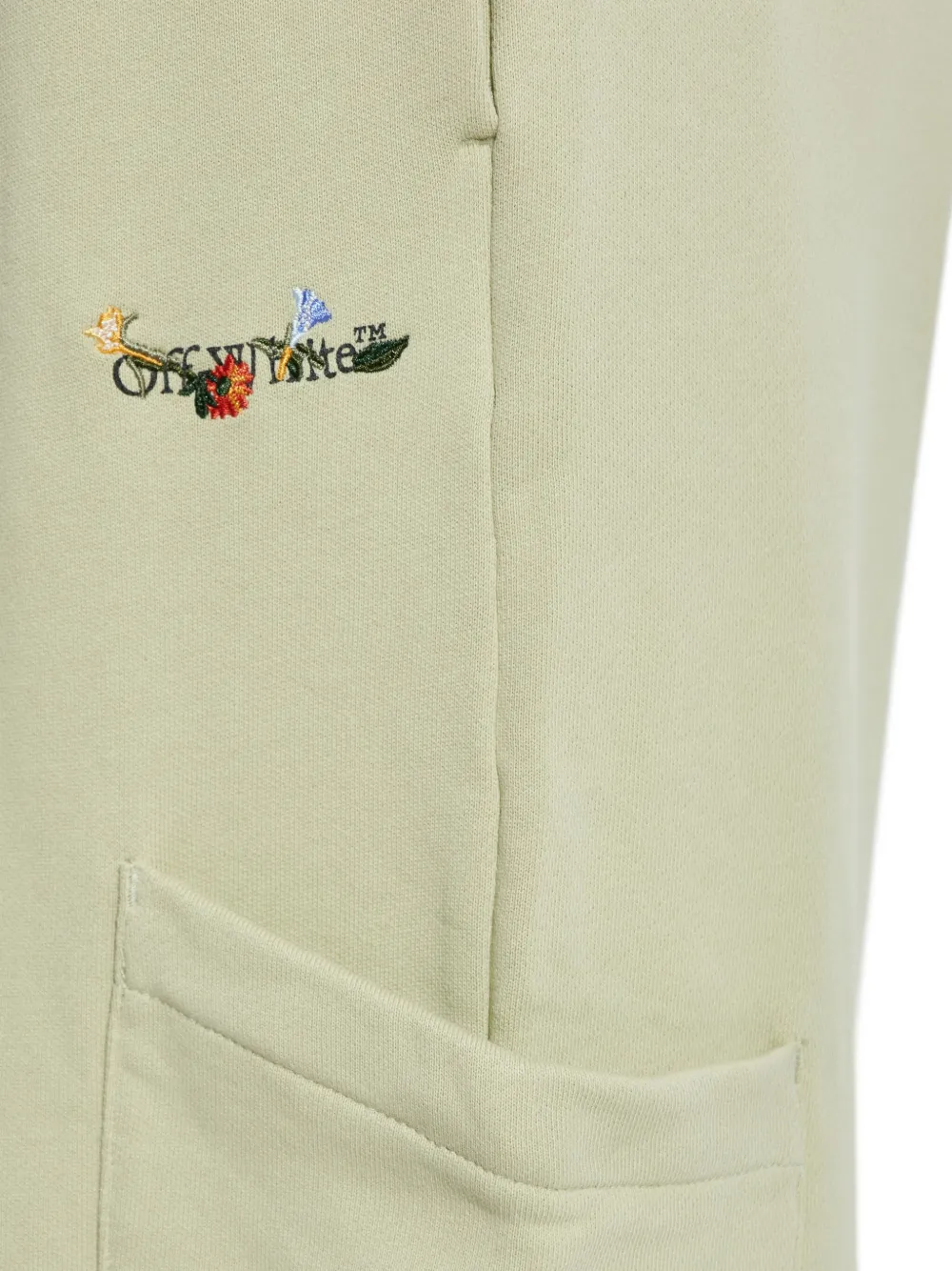 Off-white Logo-embroidered Cargo Pants In Green