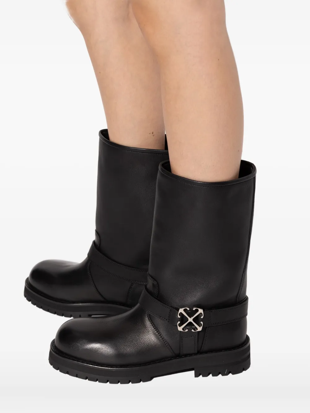 Off-white 40mm Buckle Strap Boots In Black