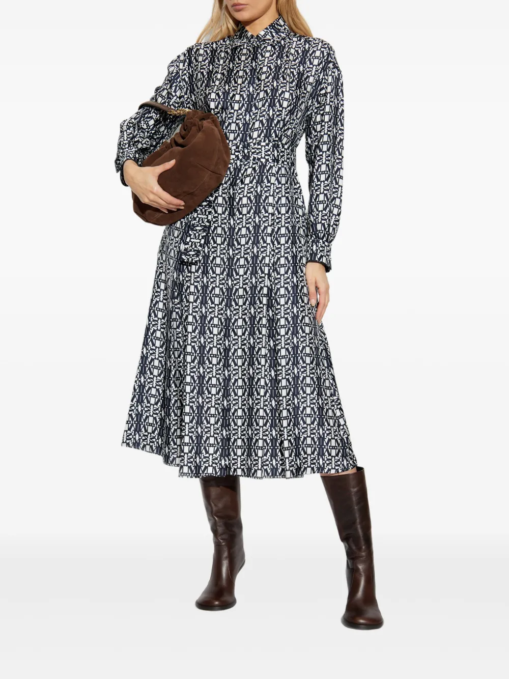Max Mara Esploso jurk met patroon - Blauw
