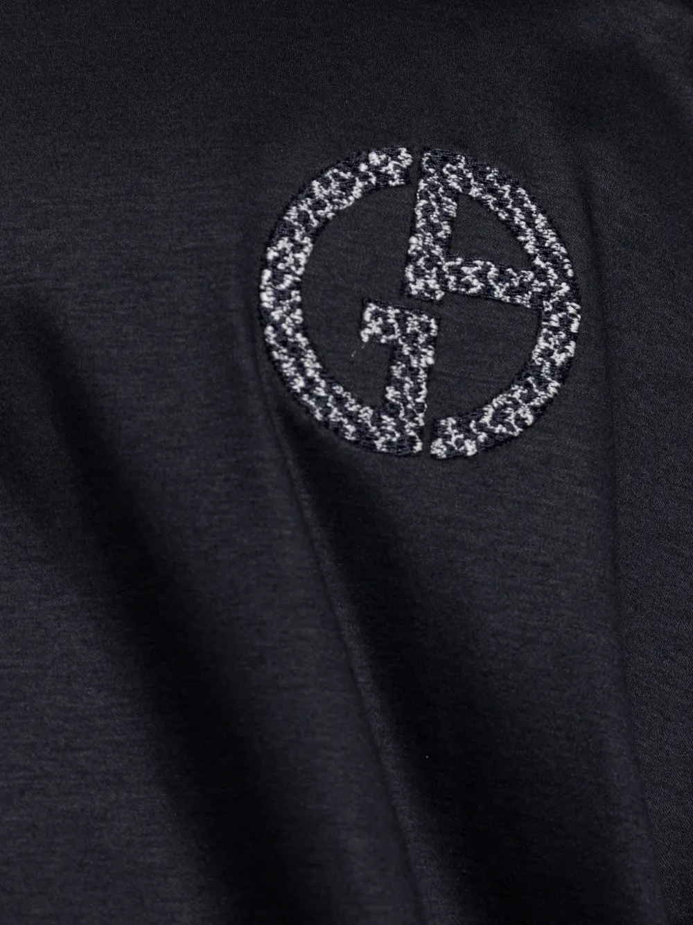 Giorgio Armani T-shirt met geborduurd logo Zwart