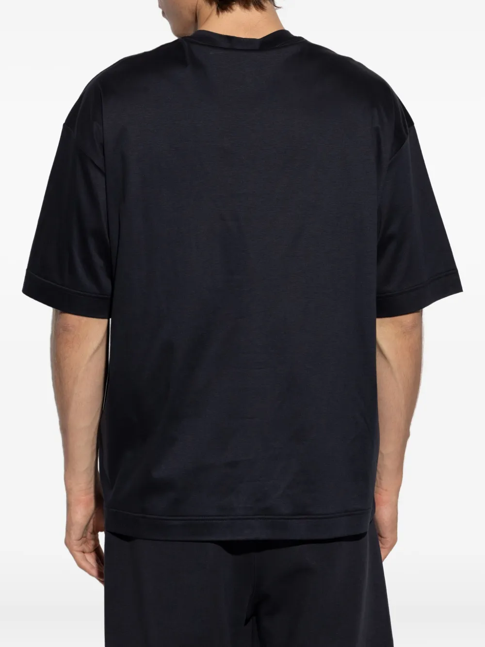Giorgio Armani T-shirt met geborduurd logo Zwart