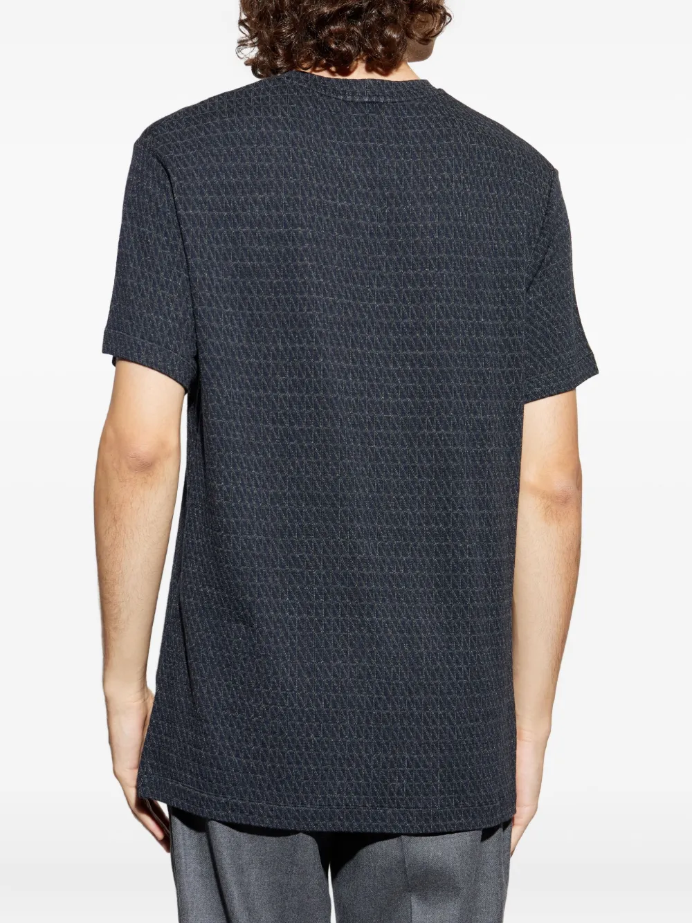 Giorgio Armani T-shirt met jacquard Blauw