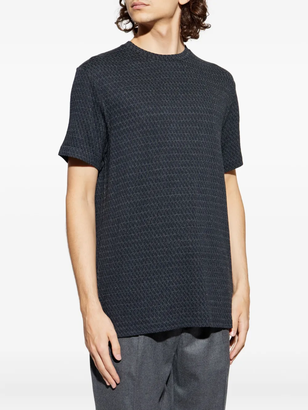 Giorgio Armani T-shirt met jacquard Blauw