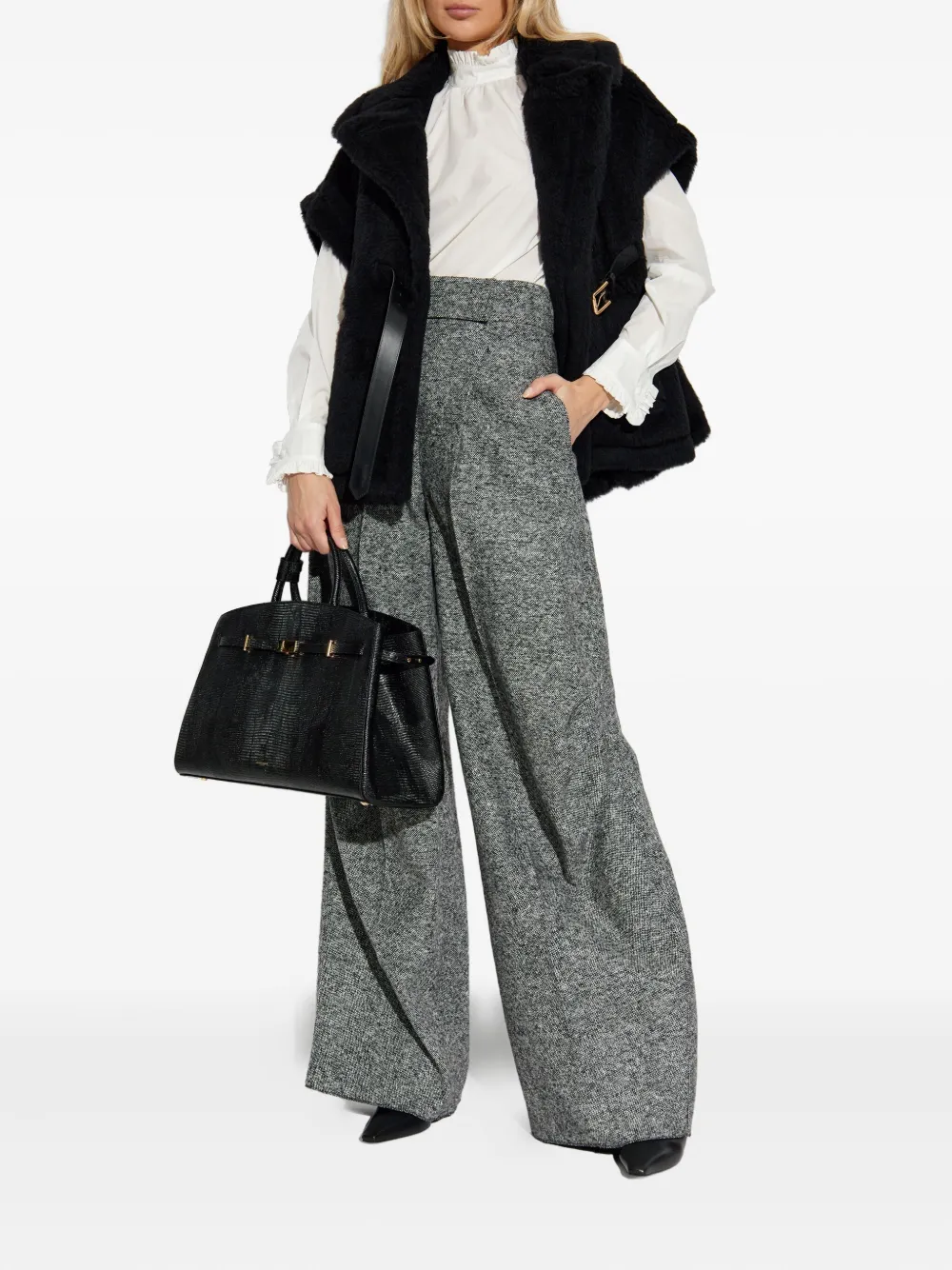Max Mara Newabav Belted Gilet In Black