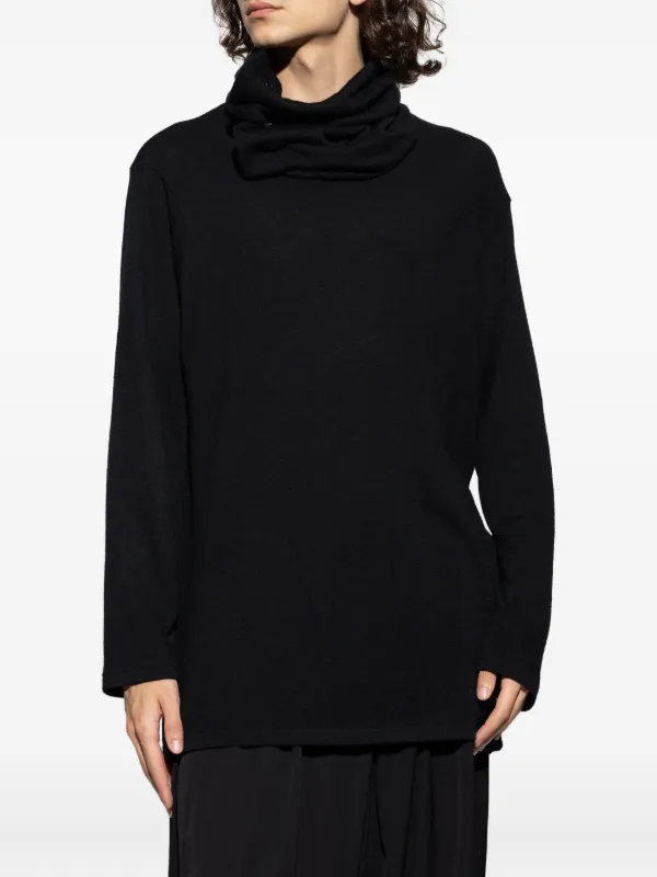 トップス Yohji Yamamoto 80s High Neck Black Knit Yohji Yamamoto high-neck Top | Black | FARFETCH