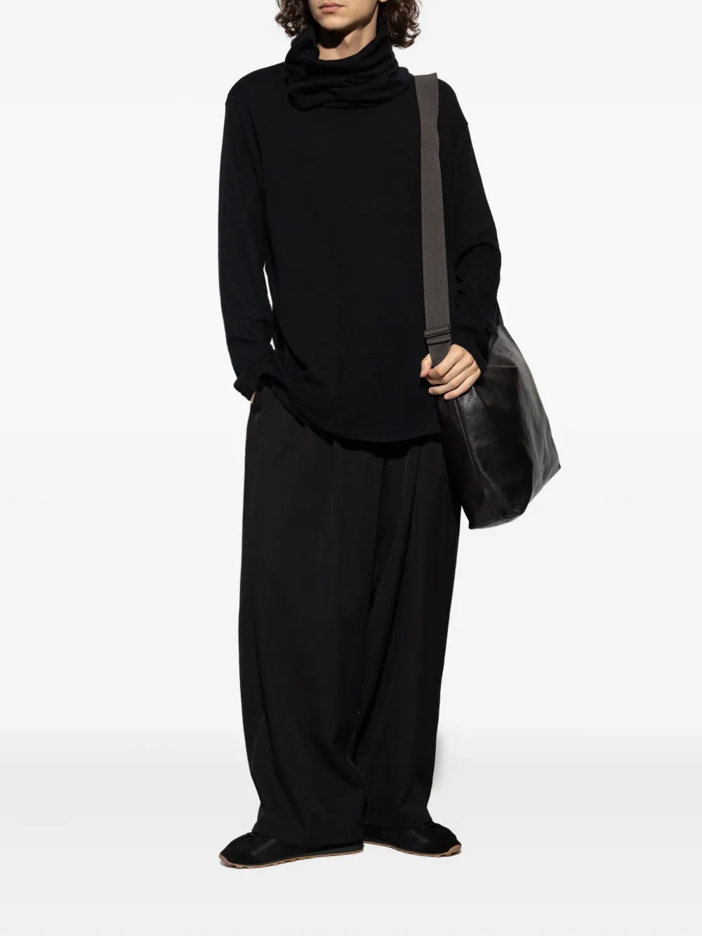 Yohji Yamamoto high-neck top - Zwart