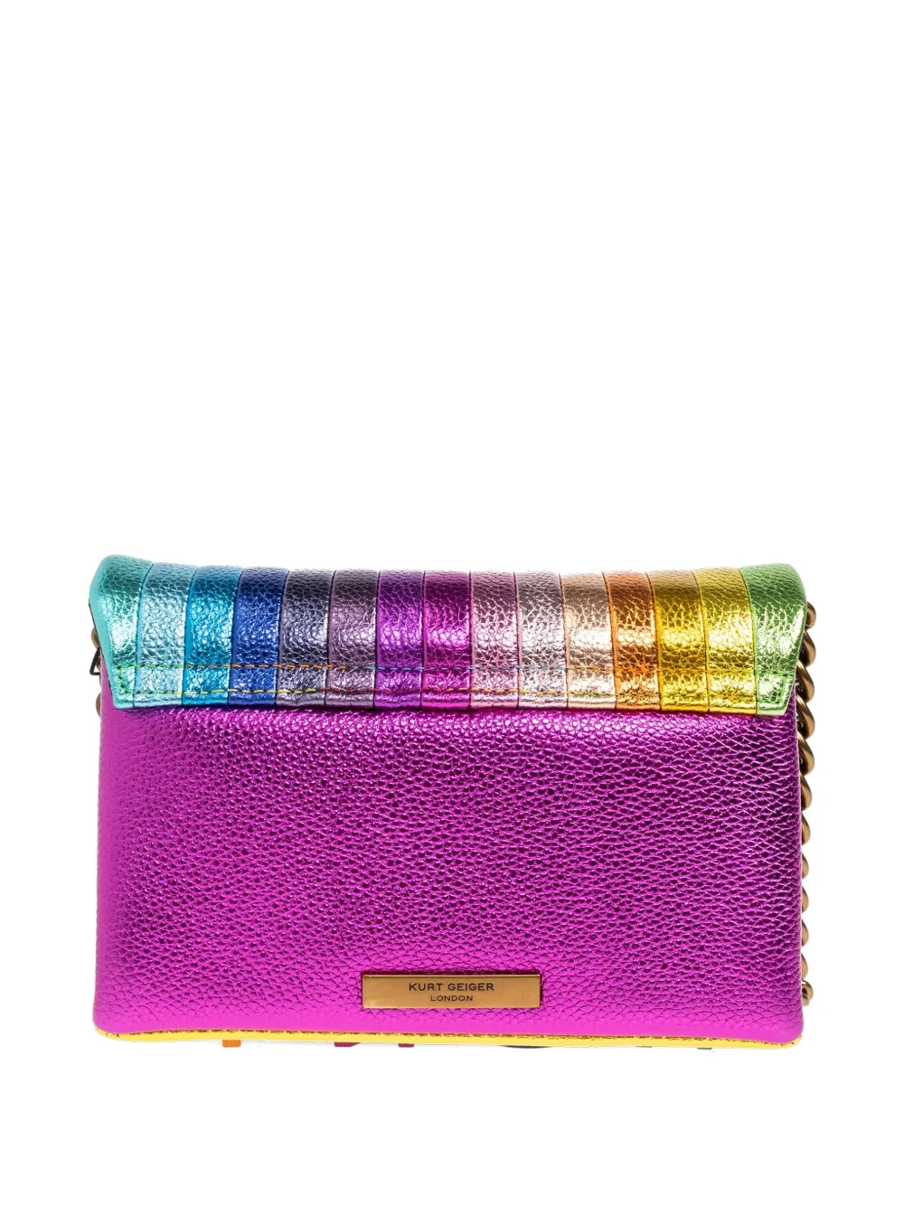 Kurt Geiger Striped Chain Cross Body Bag In Blue