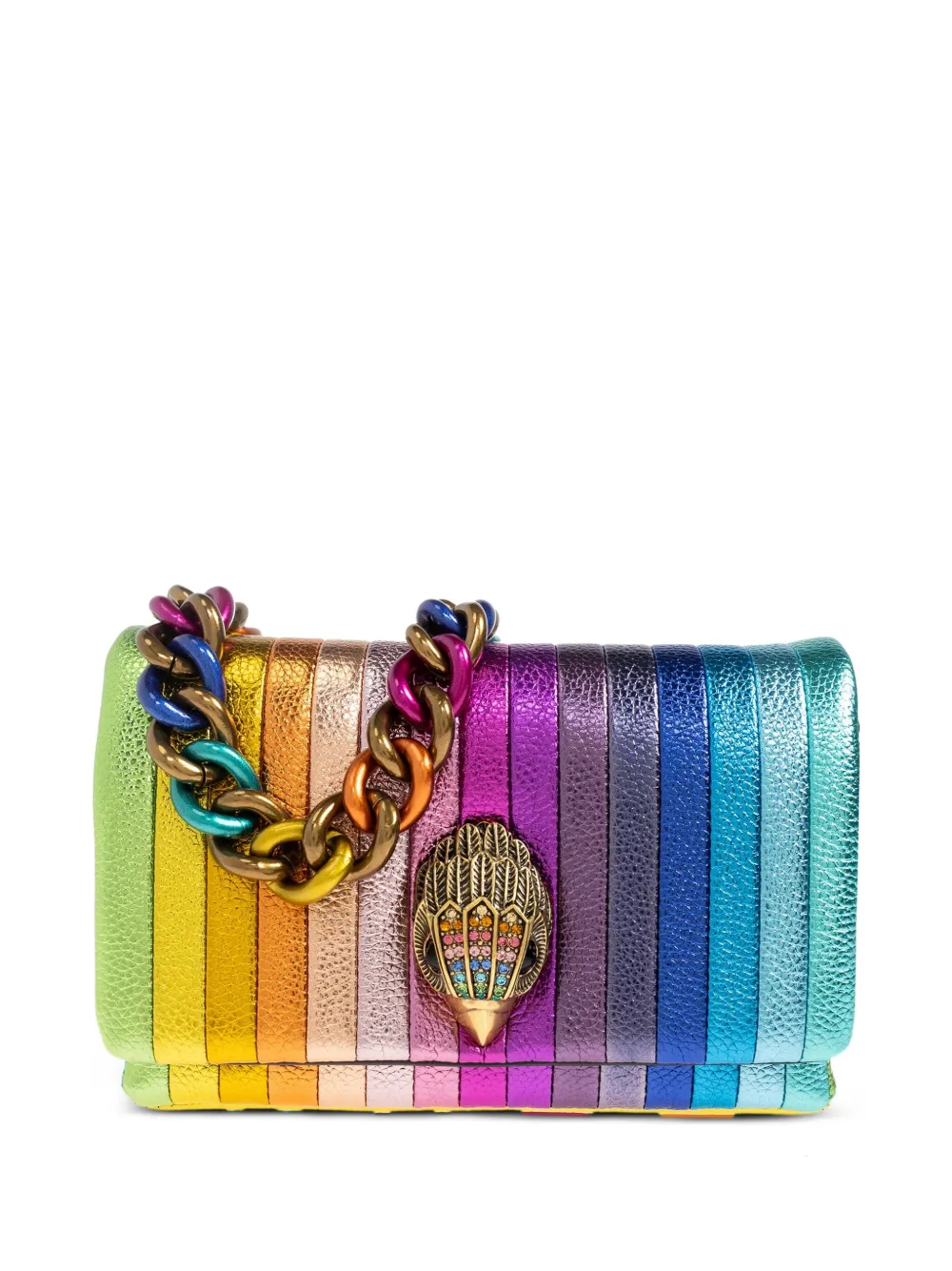 Kurt Geiger London striped chain cross body bag - Blu