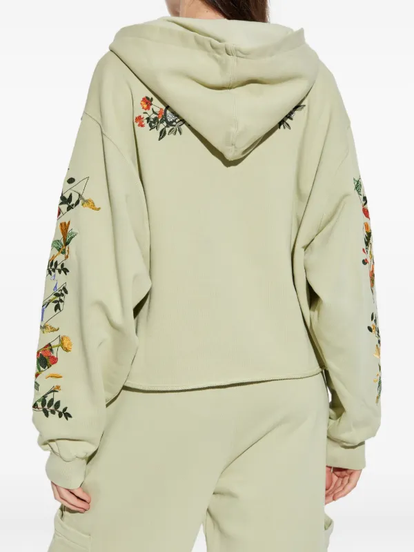 Off-White Pocket Floral Hoodie Green FARFETCH IN