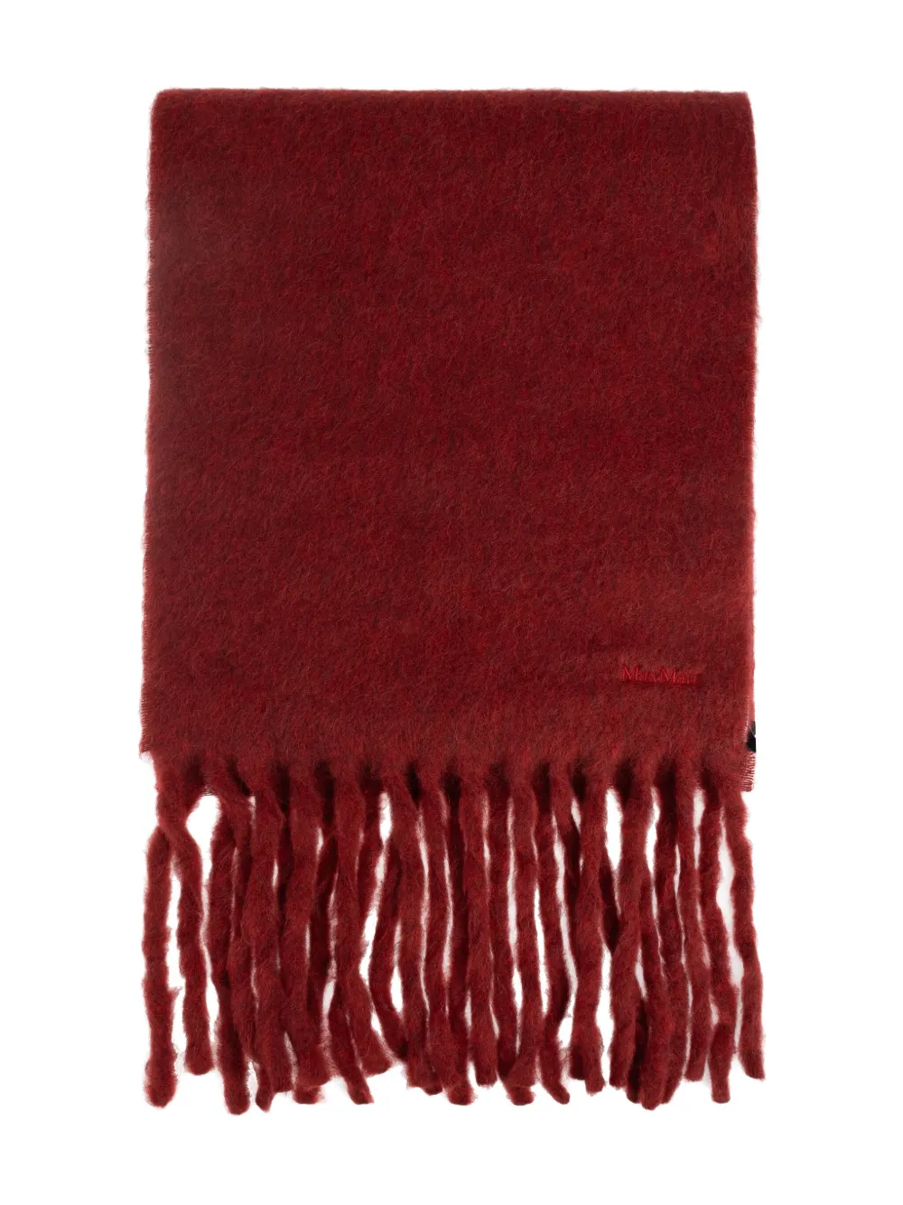 Max Mara Sciarpa Osso con frange - Rosso