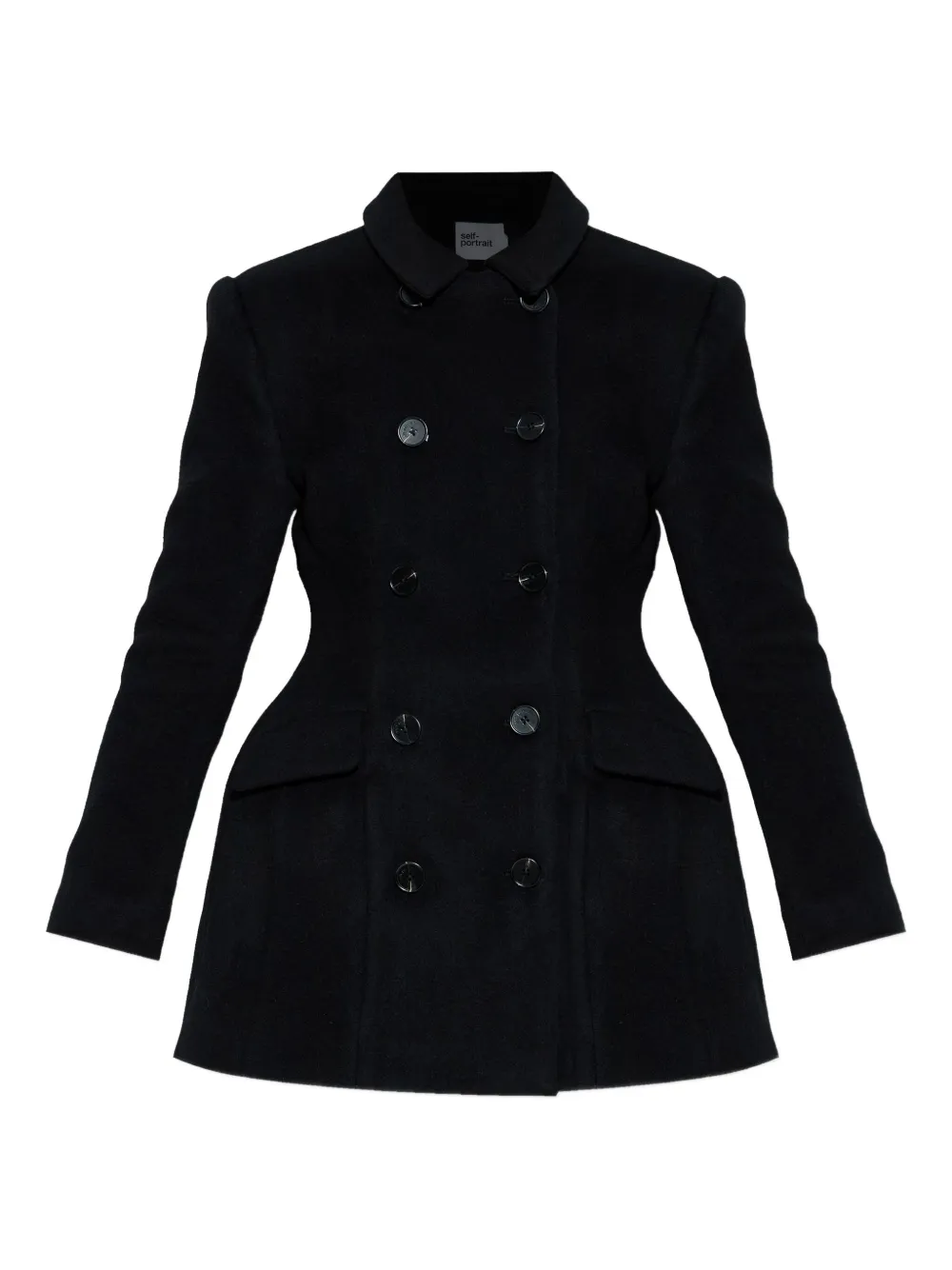 Self-Portrait double-breasted coat | Black | Image 1