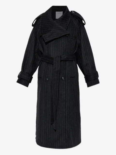 Sportmax pinstripe-pattern belted coat