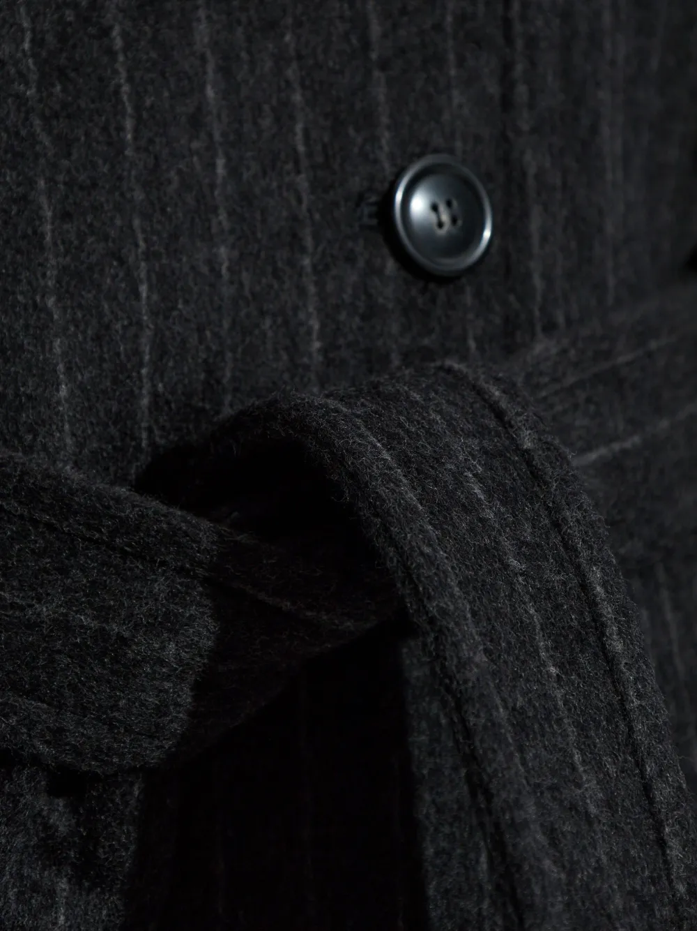 Sportmax Jas met krijtstreep en ceintuur Zwart