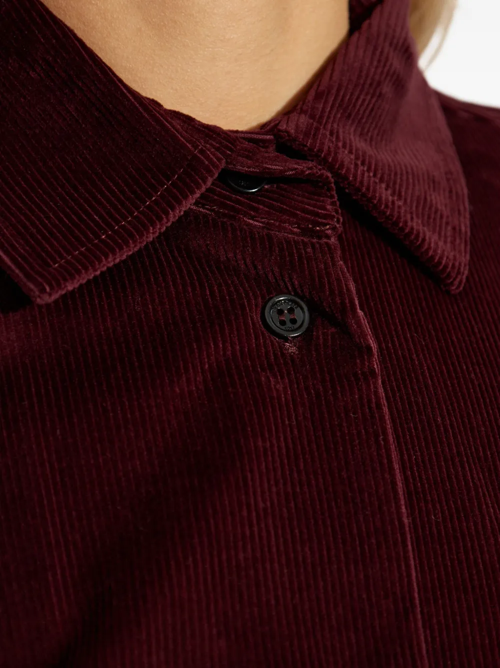 Max Mara Velvet Buttoned Bodysuit In Red