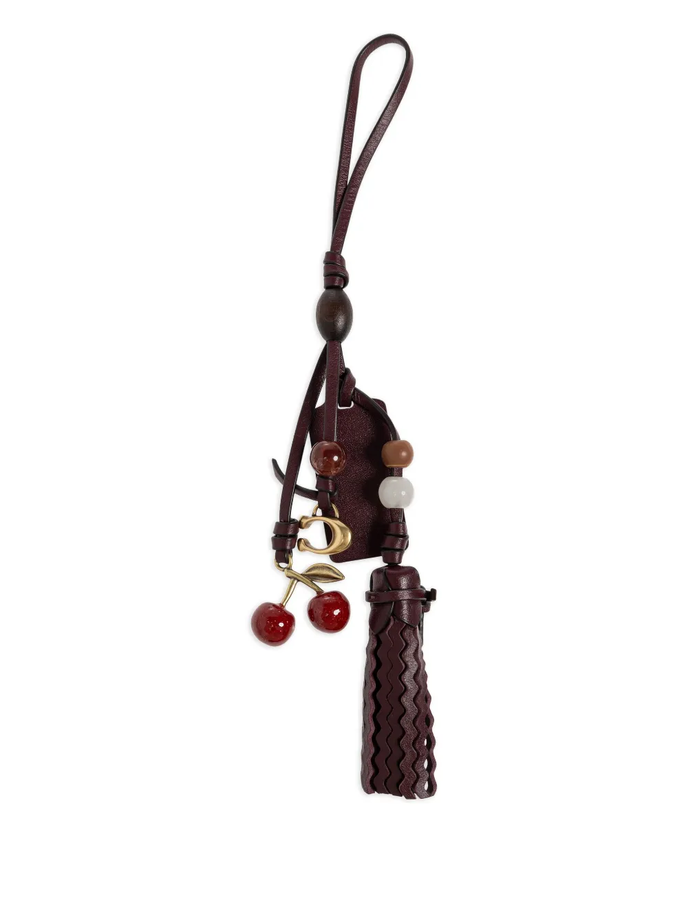 Coach logo-engraved leather bag charm | Image 2