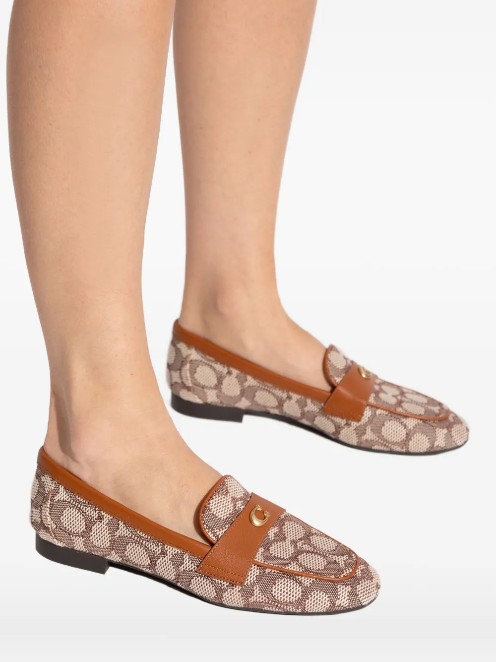 Coach Bewerkte C loafers Bruin