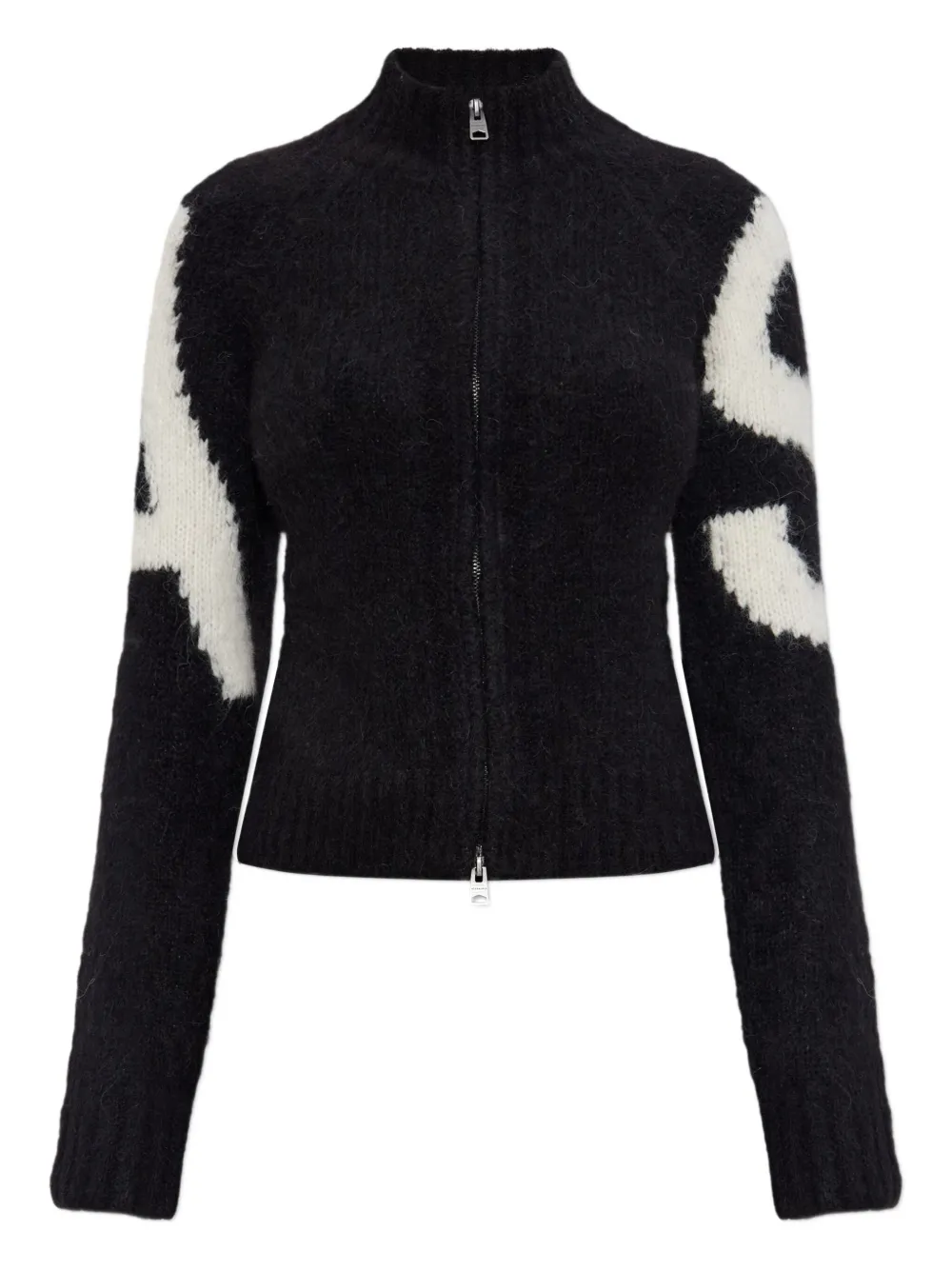 Allsaints Sylvie Zip-up Cardigan In Black