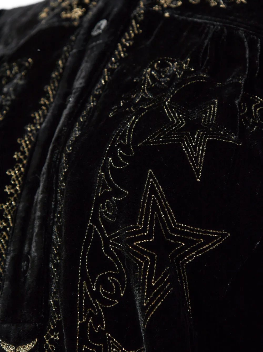 Zadig & Voltaire Tigy Embroidered Velvet Popover Shirt In Black
