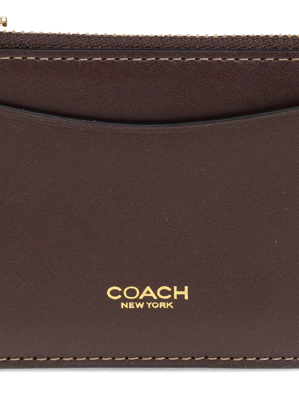 Coach New York Leather Cardholder In Brown
