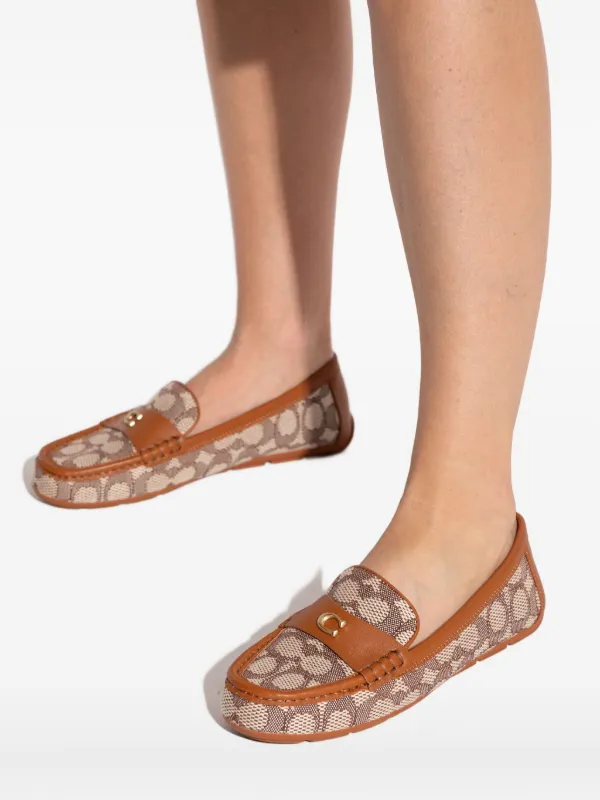 Coach logo-jacquard Loafers | Brown | FARFETCH