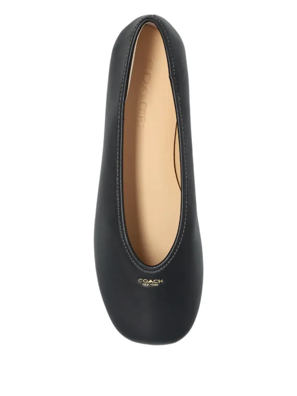 COACH ANNABEL LEATHER BALLET フラットシューズ Coach Leather Ballet Flats | Black | FARFETCH RO