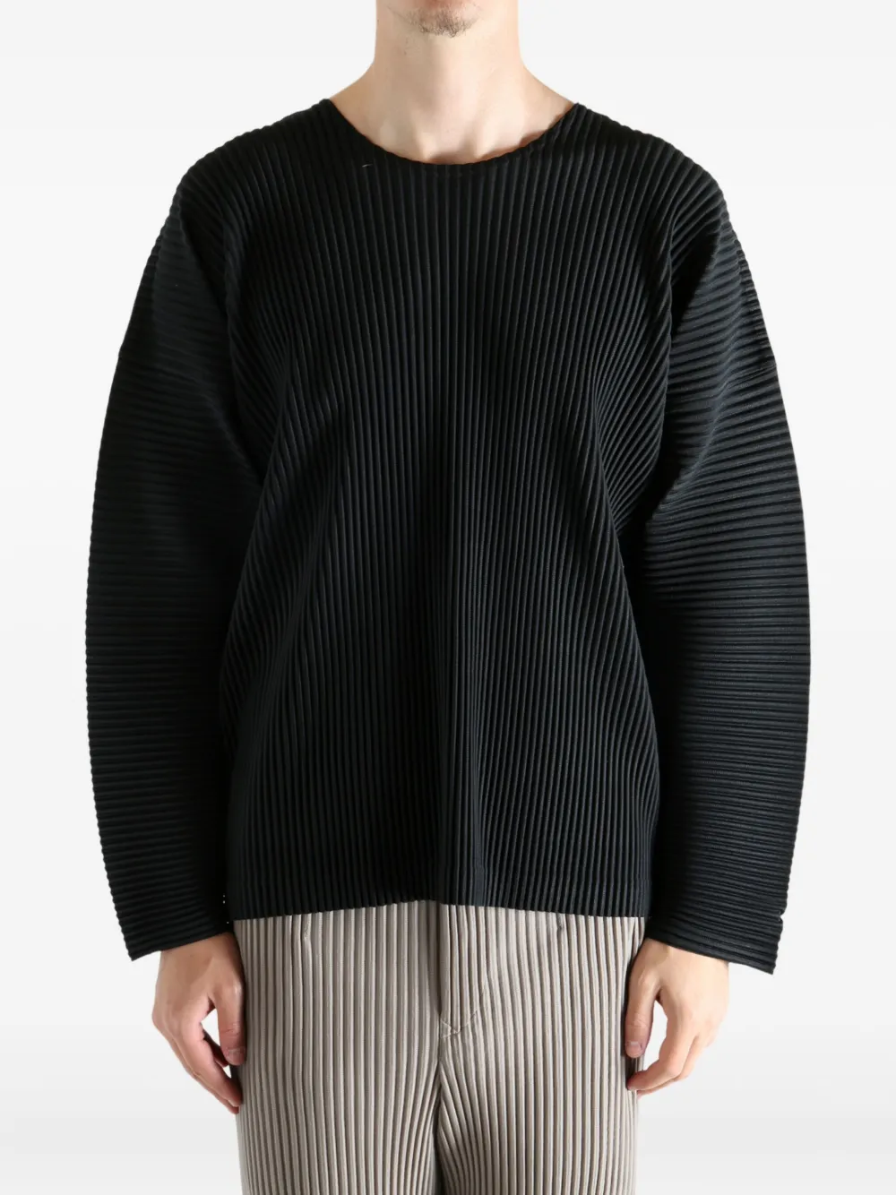 Homme Plissé Issey Miyake pleated HP58JK093 t-shirt - Zwart