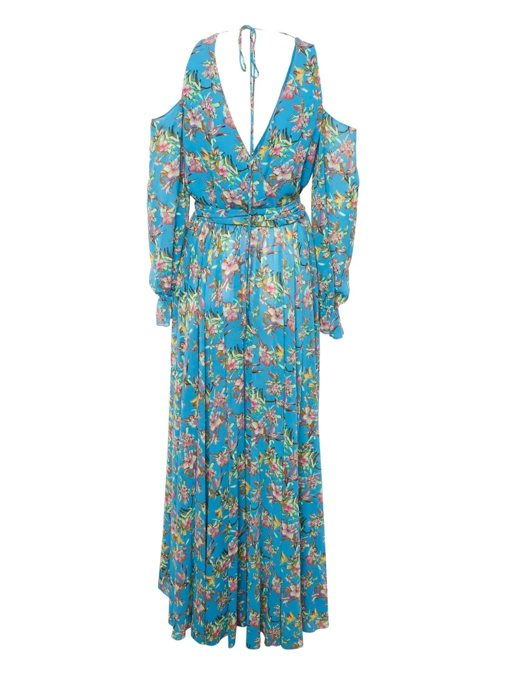 Maison d'angelann 2020s chiffon maxi-jurk met bloemenprint - Blauw