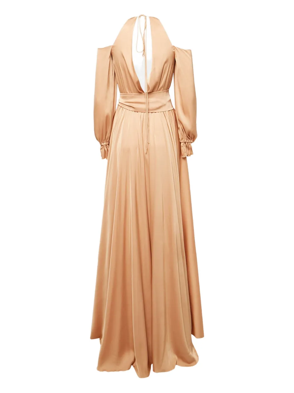 Maison d'angelann Gedrapeerde zijden maxi-jurk - Beige