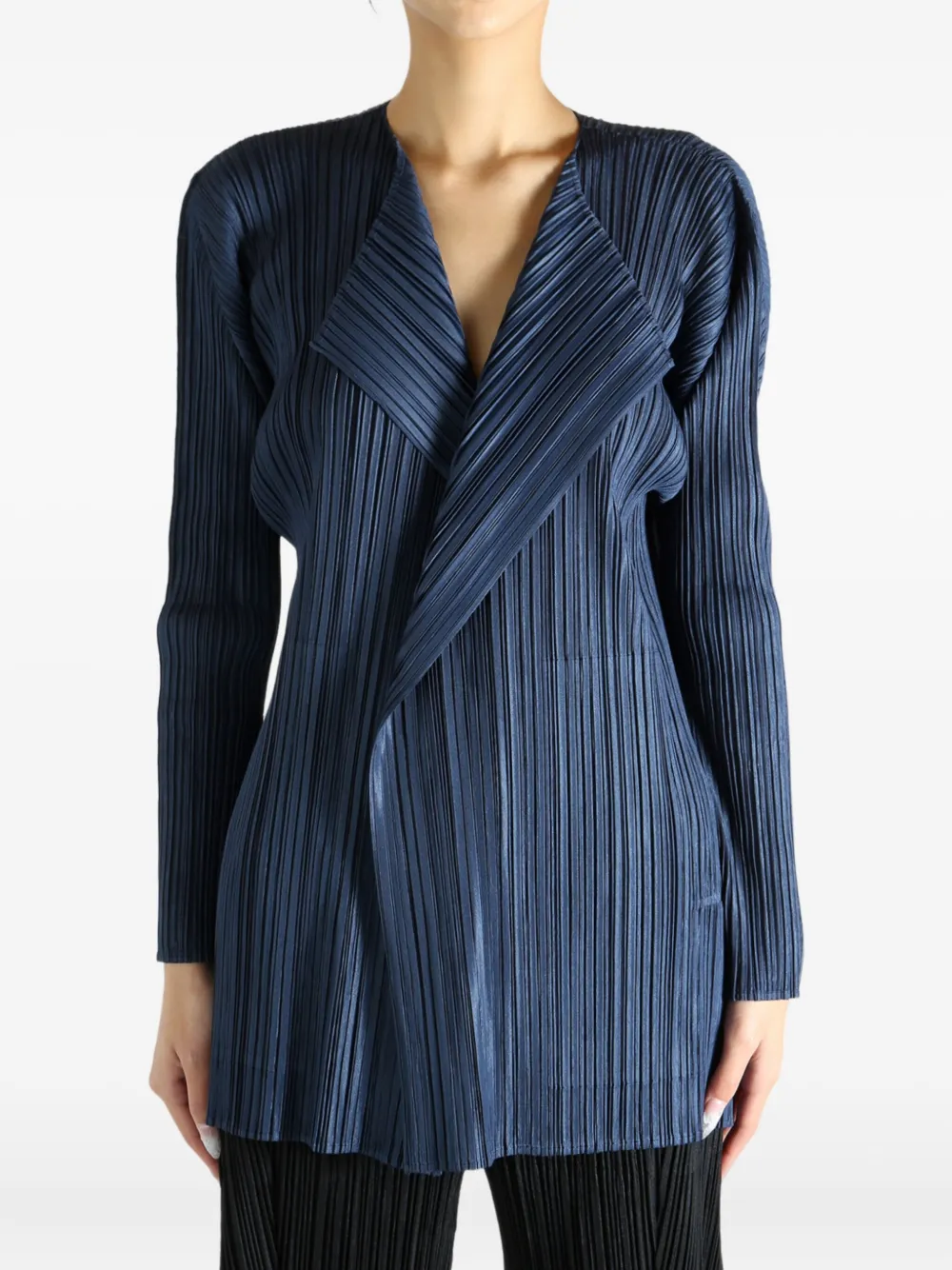 Pleats Please Issey Miyake pleated PP58JA282 coat | Blue | Image 1