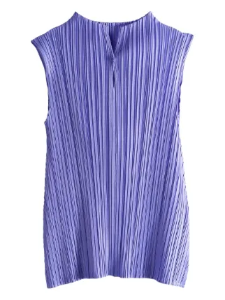 PLEATS PLEASE イッセイミヤケ タンクトップ パープル Pleats Please Issey Miyake Pleated PP58JK281 Top | Purple | FARFETCH