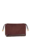 Elisabetta Franchi drawstring patent-trim clutch - Brown