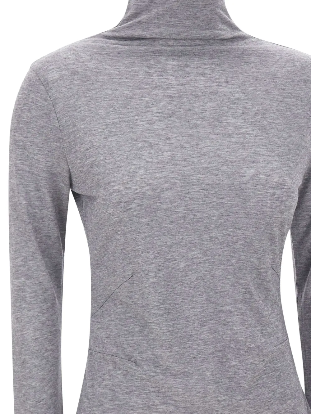 Hugo Boss High-neck Long-sleeve Top In Gray