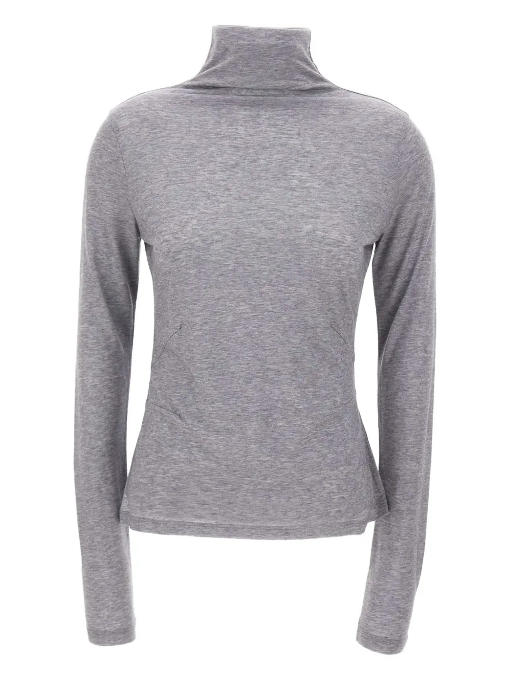 Hugo Boss High-neck Long-sleeve Top In Gray