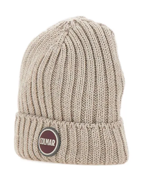 Colmar ribbed logo-patch beanie hat 