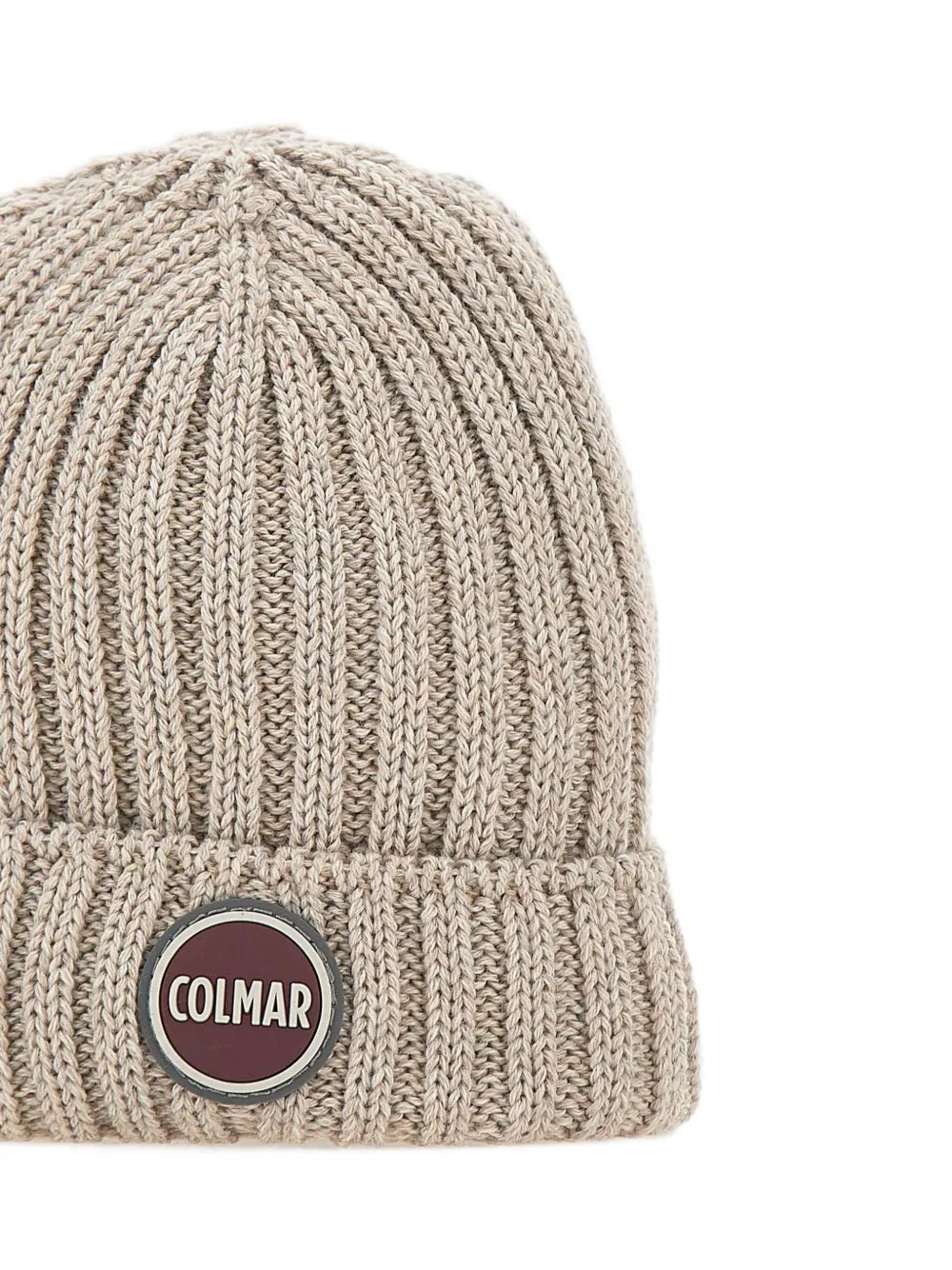 Colmar Ribbed Logo-patch Beanie Hat In Neutral