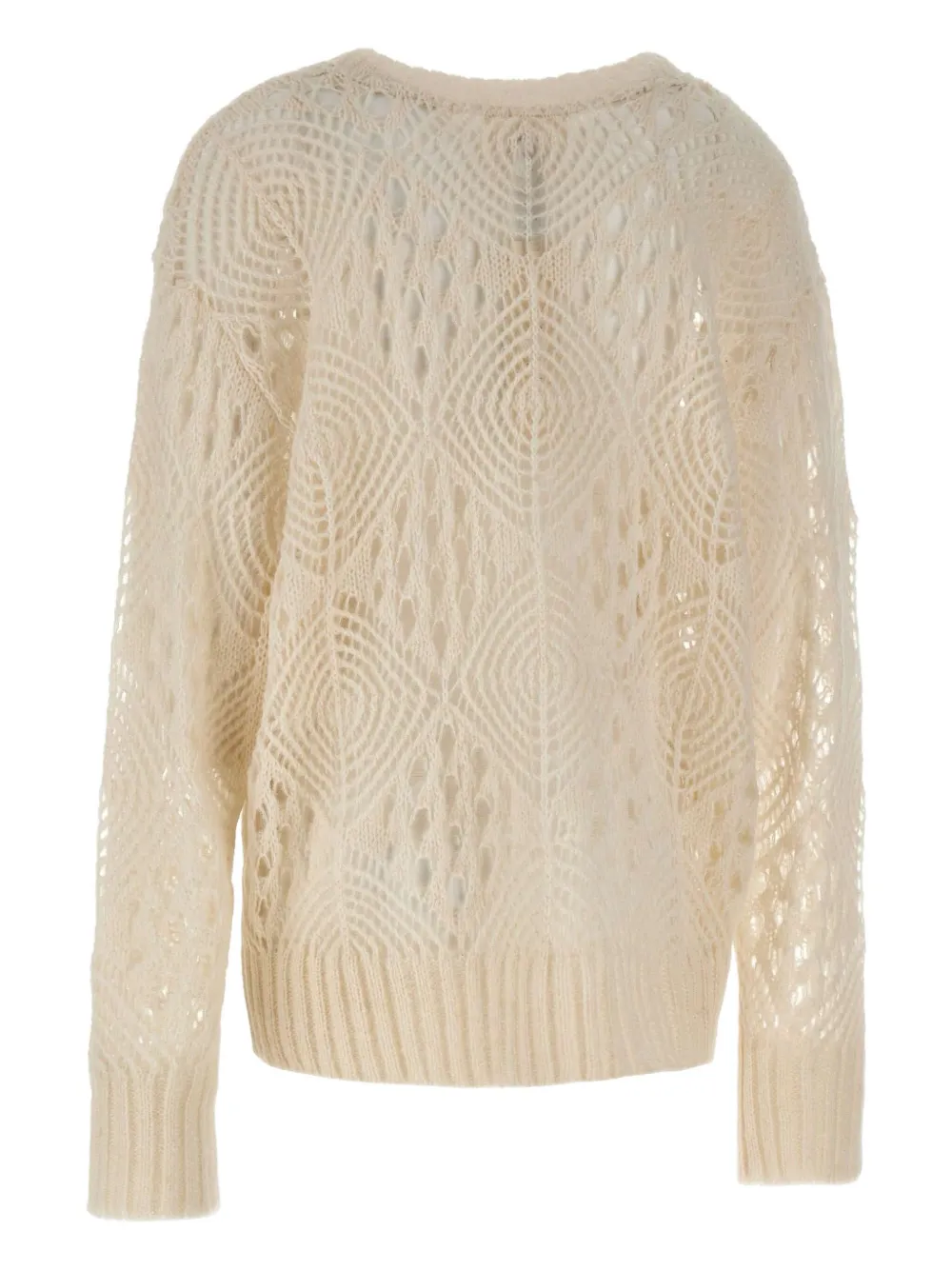 Maurizio Mykonos Open-knit Crew-neck Sweater In Neutral