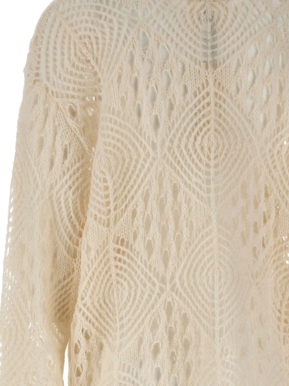Maurizio Mykonos Open-knit Crew-neck Sweater In Neutral