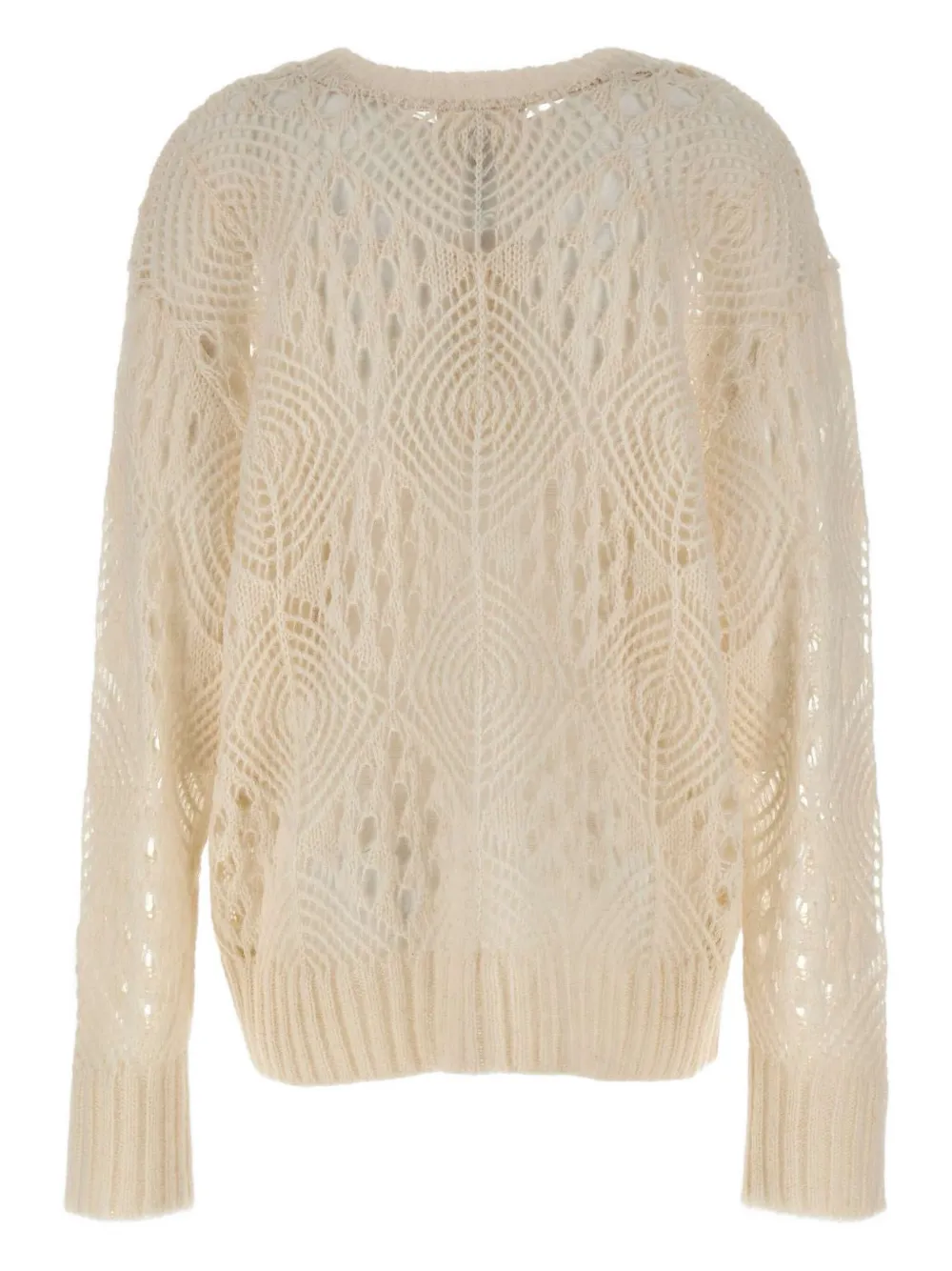 Maurizio Mykonos Open-knit Crew-neck Sweater In Neutral