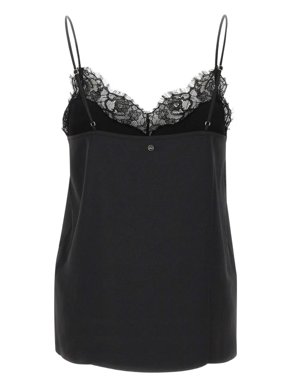 BOSS Top met afwerking van kant - Zwart