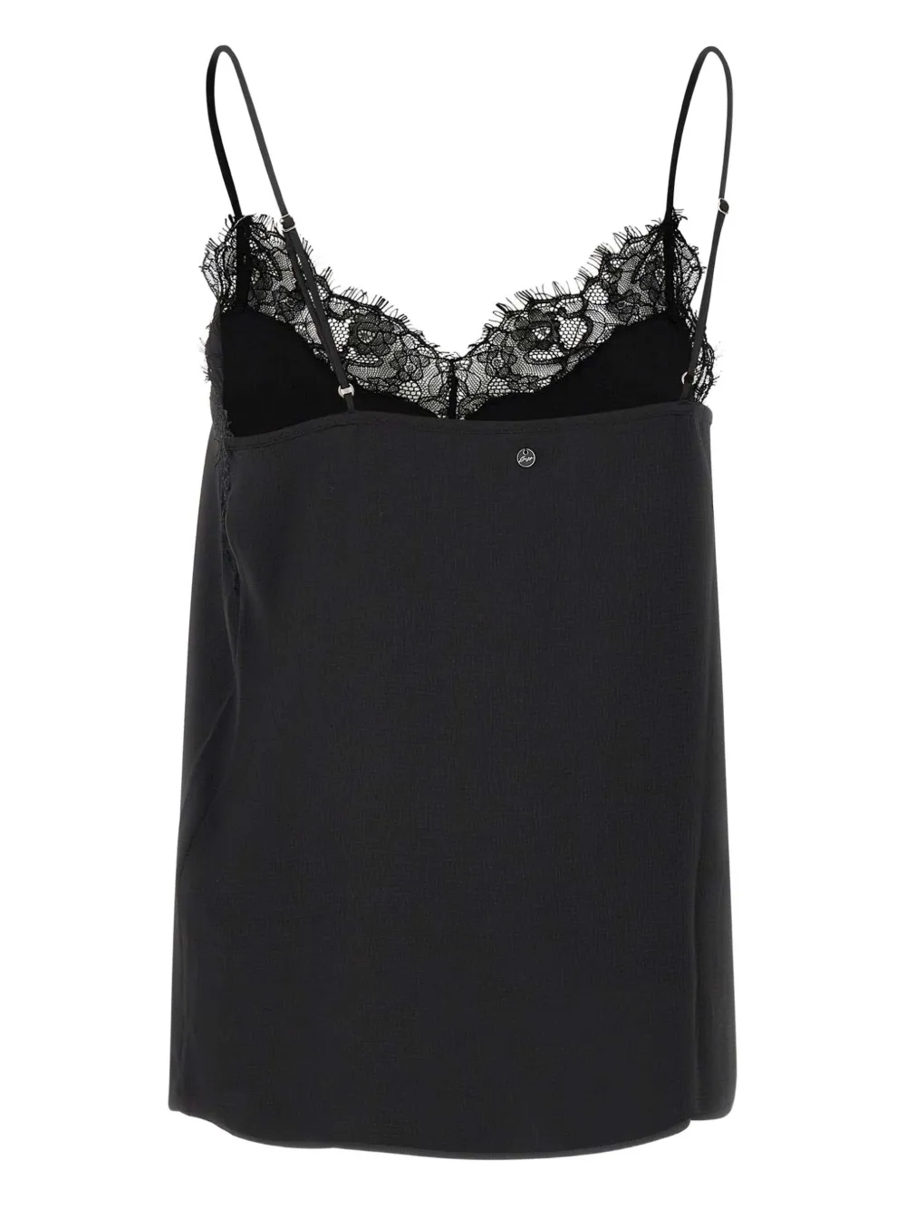 Hugo Boss Lace-trimmed Top In Black