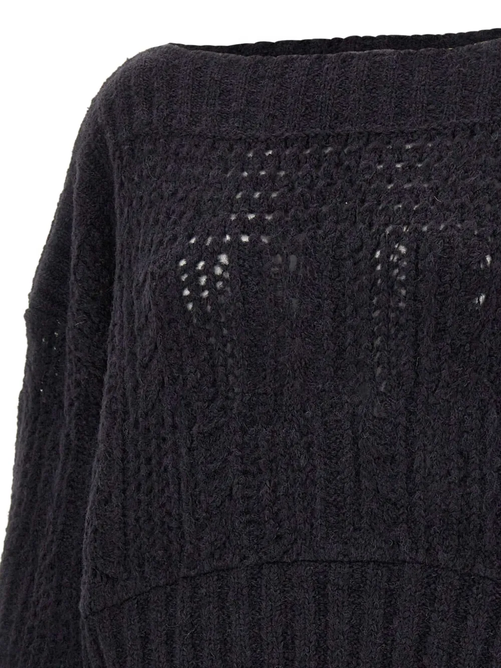 Maurizio Mykonos Textured Boat-neck Sweater In Black