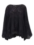 MAURIZIO MYKONOS open-knit wide-sleeve sweater - Black