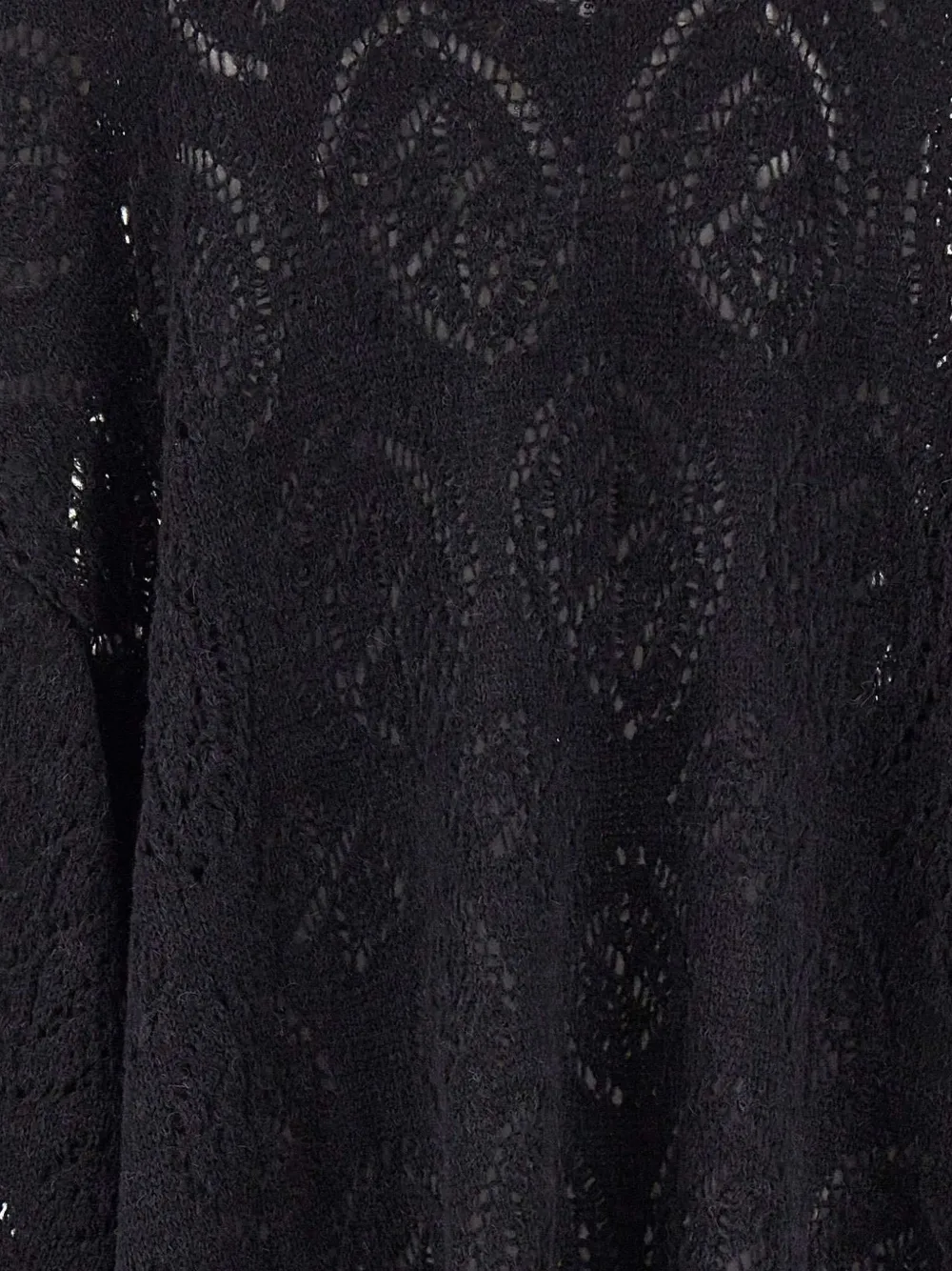 Maurizio Mykonos Open-knit Wide-sleeve Sweater In Black