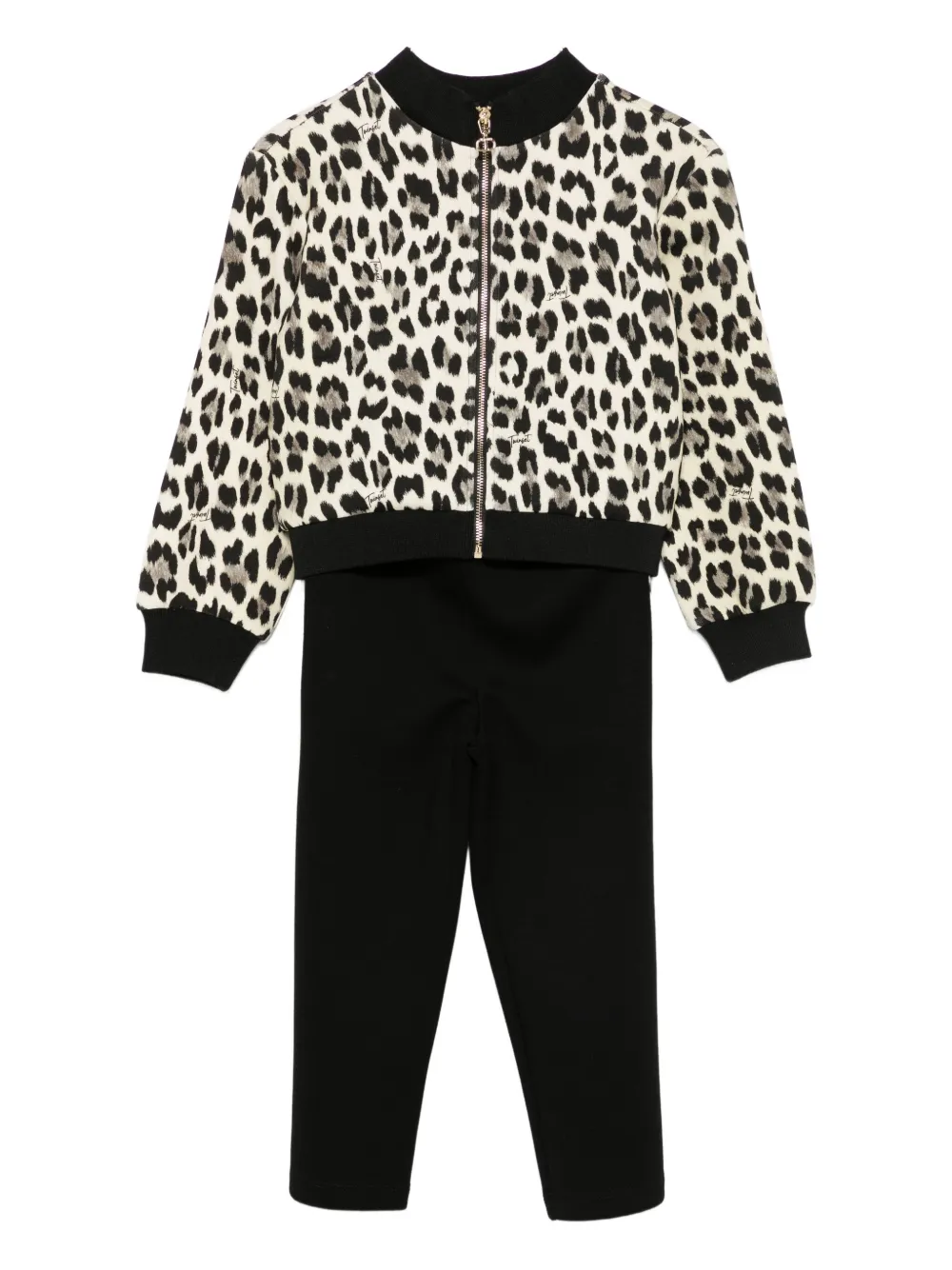 Twinset Leopard-print Tracksuit In Black