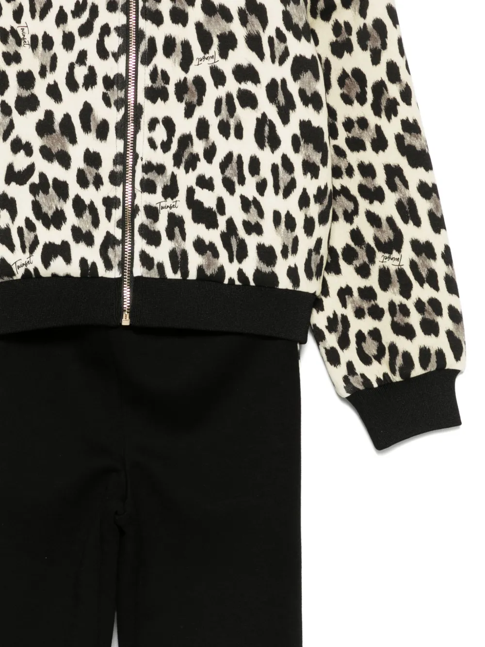 Twinset Leopard-print Tracksuit In Black