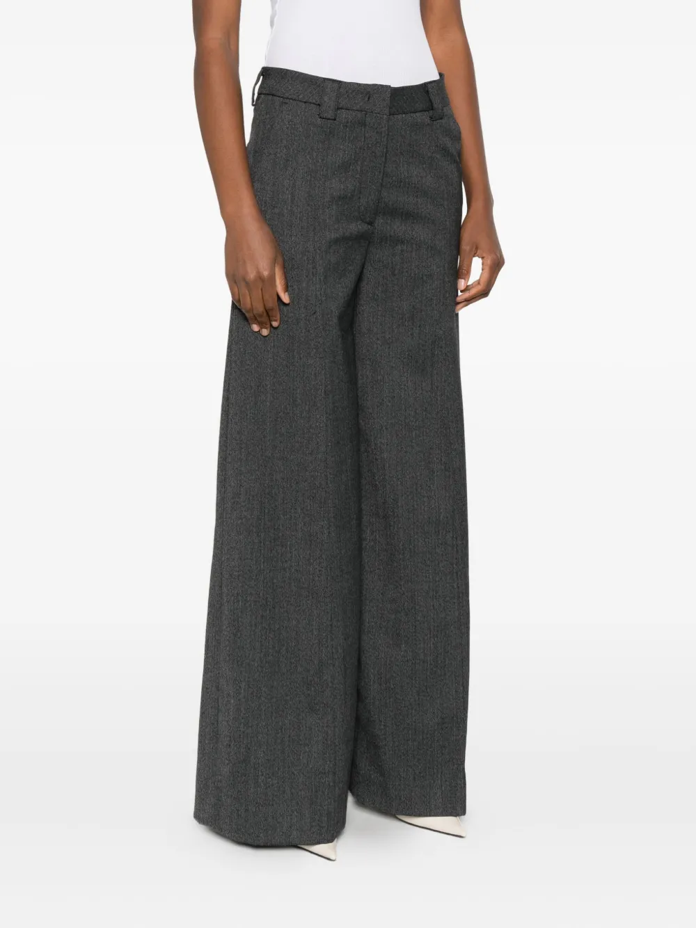 THELATEST Broek met wijde pijpen Grijs