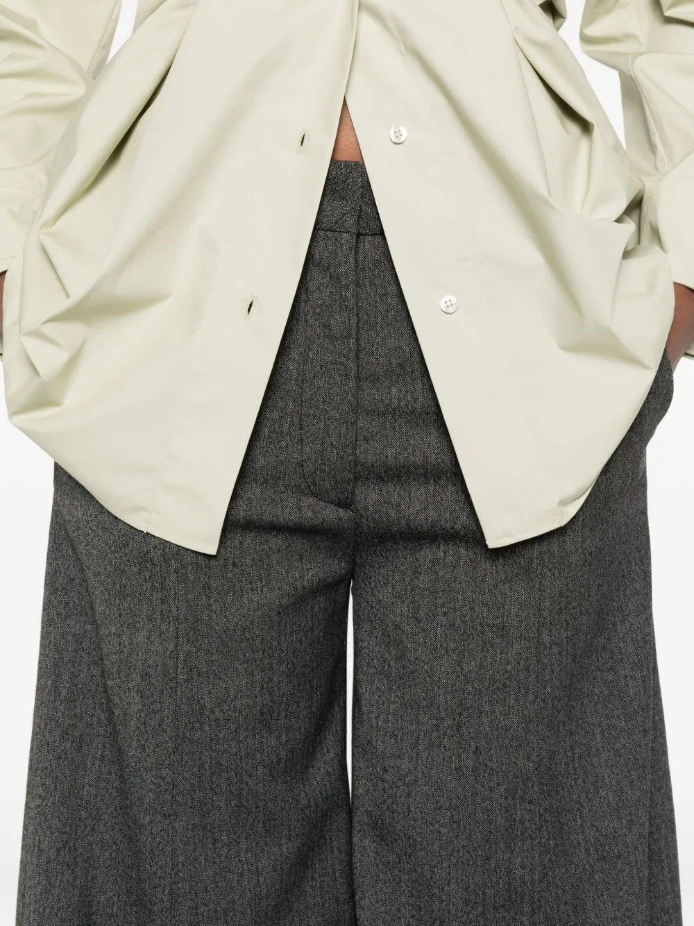 THELATEST Broek met wijde pijpen Grijs