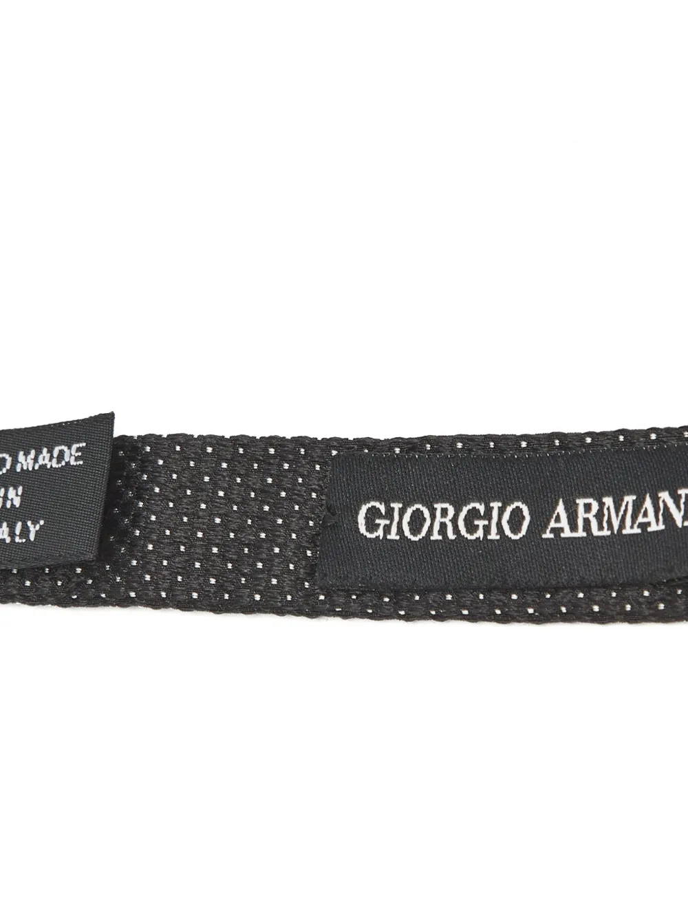 Pre-owned Giorgio Armani Dotted Silk Bow Tie In Black