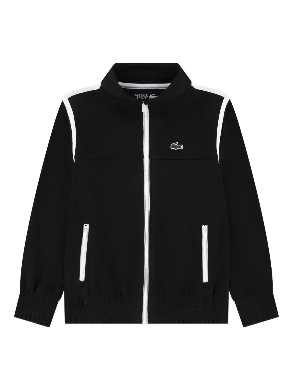 Lacoste Kids stripe zip-up jacket - Schwarz